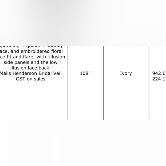 Malis Henderson veil 108” - Picture 3 of 3